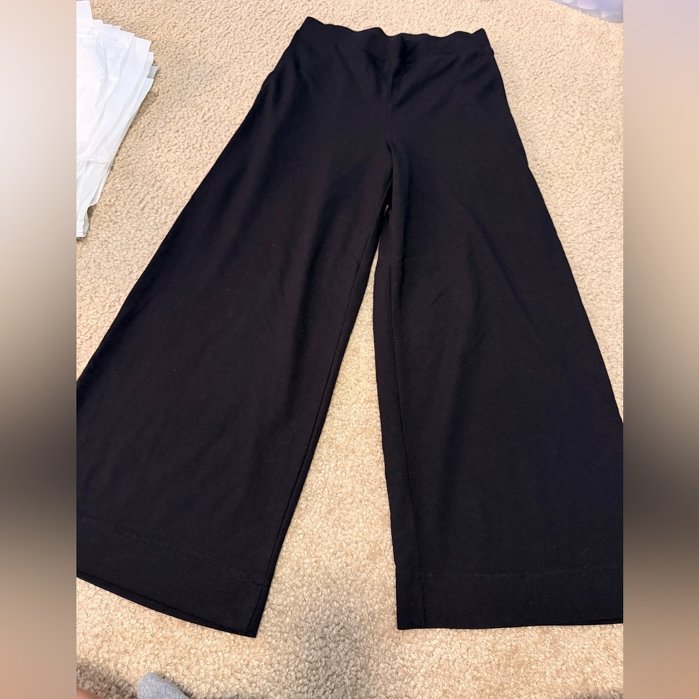 Flax Black Wide-Leg Pants